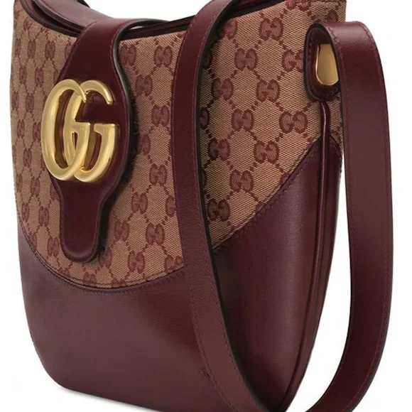 New Authentic Gucci Medium GG Canvas & Leather Shoulder Bag - Picture 5 of 11